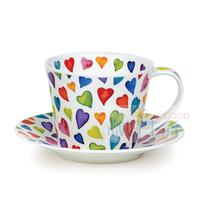 DUNOON Bone China Cup 350ml Cup and saucer-Heart Bloom English afternoon tea Black Tea cup exquisite gift box