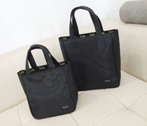 Waterproof lunch bag lunch box bag black simple Joker handbag size student A4 book bag office workers with rice bag