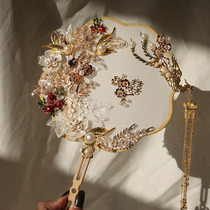 Xiuhe Group fan diy material bag Chinese wedding wedding fan bride cover hand fan hand hand Fan Fan finished fan