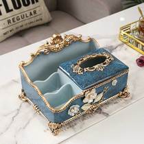 Tissue box Living room light luxury TV remote control tea table storage box Home simple paper pumping box Cute napkin paper box