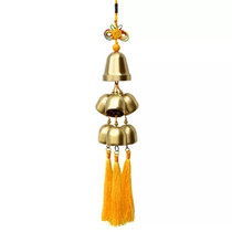Metal wind chimes pure copper bell one big six small seven copper bell five yellow two black evil wind Bell pendant