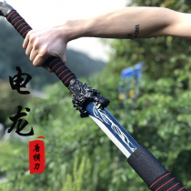 Tang cross knife embroidered spring knife integrated with knife sword outdoor cutter Longquan Town residence Bao sword anti-body cold weapon unopened blade