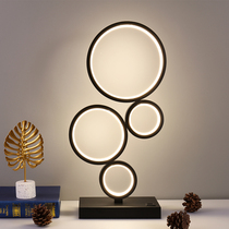 Modern minimalist light extravagant circle table lamp Bedroom bed head lamp personality art touch remote control dimming with usb intelligence