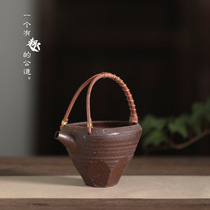 Old rock mud rattan thickened Road Cup hand-lifted male Cup large integrated cutting tea divider big tea tea tea set