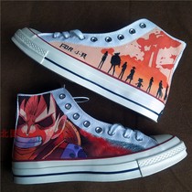 Converse canvas shoes men and women high diy graffiti custom color change color one piece of the King couple hand-painted shoes