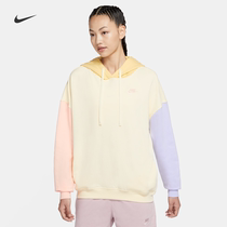 Nike Nike official womens sleeve hooded sweatshirt loose and casual splicing lap light comfort DJ5483