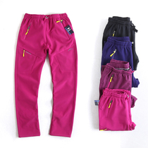 Foreign trade original single winter New outdoor sports fleece fleece fleece pants thickened warm womens pants mountaineering soft shell pants