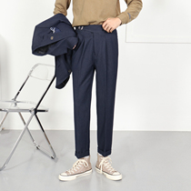 Autumn and winter Italian high waist Napoli men high-end denim pants business dress straight casual pants