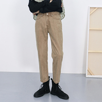 American retro high-end water washed straight drum black jeans mens body spring autumn new trends 100 hitch casual long pants