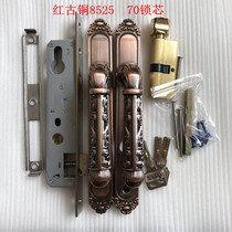 Huang Qinggu bronze craft door lock European style iron fence door lock broken bridge aluminium double face handle lock broken bridge aluminium big door lock