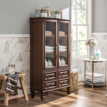  American bathroom side cabinet Bathroom cabinet locker Living room storage cabinet Bookcase Floor side cabinet double door locker