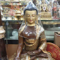 Nepal copper hand-carved Sakyamuni Buddha statue of Sakyamuni Buddha
