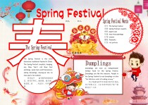 2022 Celebrate Spring Festival English tabloid finished product template Happy New Year hand-written newspaper New Year board newspaper
