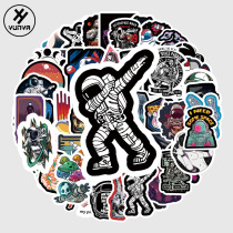54 astronaut stickers electric motorcycle Tide brand waterproof sunscreen helmet decals tail box fuel tank decorations