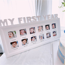 Baby growth record photo frame childrens birthday setting stage anniversary photo album Gift ins photo wall customization