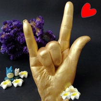 Gypsum hand mold diy hand film type gypsum 3d model ornaments clone powder gypsum powder model powder hand shape