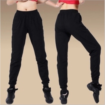 Four seasons mens and womens black dance pants pants close mouth radish pants body slim body fit pants