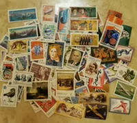 100 новых памятных билетов на различные иностранные марки в билетах на советские марки