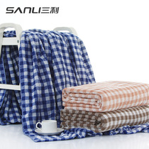 Three-livery brief frescoed plaid with two sides woolly retro-old thickened towel by single double blanket pure cotton air conditioning blanket