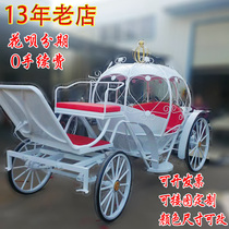 Pumpkin carriage wedding European wrought iron ornaments sightseeing European princess wedding carriage Cinderella pumpkin car decoration