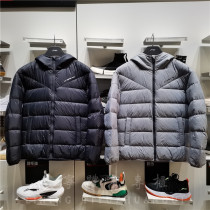 Li Ning 2021 Winter new short down clothes Men light and thin sports Leisure and warm connecting hat zipped AYMR165