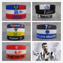 Weaving rope football bracelet C RomesNeymar Van Dick Mbape silicone bracelet wristband Memorial gift
