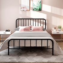 European Wrought iron bed Double bed 1 5 meters 1 8 meters iron sheet bed Childrens princess bed Net Red rental iron frame bed