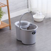 Household manual squeeze bucket hand mop bucket mop floor mop bucket plastic screw J turn water single bucket Old Pier