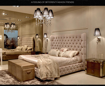 American soft bag headboard postmodern light luxury style princess pull buckle leather art fabric art bed screen master bedroom net red wedding bed