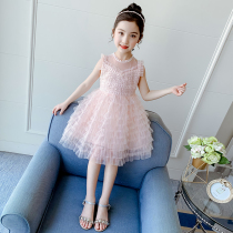 Girls dress summer 2021 new summer dress Western style little girl cute puffy princess dress summer short sleeve skirt