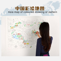 diy Chinese coloring book parent-child handmade gifts travel life painted map creative hand-painted works