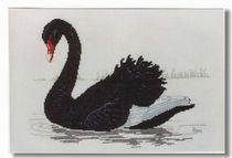 Cross stitch electronic drawings redraw source file XSD beautiful black swan