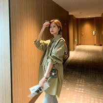 ◆AMUM maternity dress◆Korean version of the classic~spring new loose thin dress with shawl shirt dress