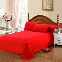 Linen single piece wedding marriage bed with its bright red curtains 1 8 meters double sheeting single 1 5m Red 1 2 married chuang yong pin