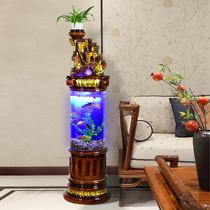 Living room small and medium-sized creative acrylic fish tank floor-to-ceiling household round circulating water aquarium free water change fish tank