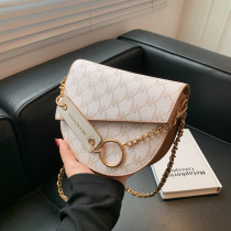 This years popular bag womens 2021 New Tide Net Red fashion chain shoulder bag texture foreign style crossbody saddle bag