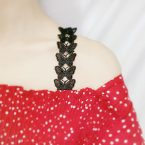 New lace butterfly flower shoulder strap hollow thin shoulder strap can be exposed beautiful shoulder beautiful back invisible belt Net red chest strap