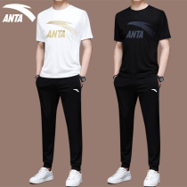 Anta Sports Suit Mens Spring Summer New Official Web Flagship Short Sleeve T-Shirt Long Pants Loose Casual Sportswear Man