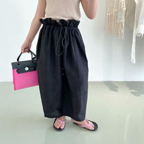 Girl Ice Silk Anti-mosquito Pants Summer Thin style Fancy Dress CASUAL FLORAL PANTS BABY SUMMER CLOTHING CHILDREN PANTS SUMMER MONEY