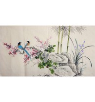 Chinese painting Flower and bird painting three-foot banner Pure hand-painted lowercase painting Mei Lan bamboo chrysanthemum no finished painting core is not mounted