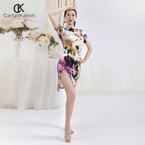 CK cheongsam short retro modified runway cheongsam dress belly dance dress dance performance cheongsam dress autumn