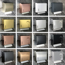 The tissue box stainless steel paper towel box toilet paper holder toilet toilet chou zhi he wall-mounted paper towel rack free punch