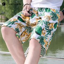 Summer new fashion brand shorts mens five-point pants thin section loose cotton casual pants mens handsome camouflage beach pants