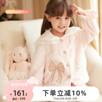 rosetree girls coral vestcoat children fall and winter flannel big baby baby home clothes 2022 new models