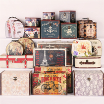 American vintage jewelry box suitcase home storage interior decoration box decoration photography props