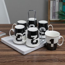 Water cup set home living room cold kettle ceramic large cool kettle water set high temperature resistant creative digital Cup