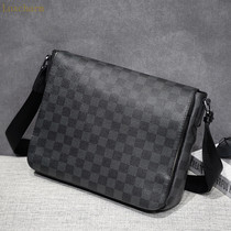 Luxcharm new leather mens leather business leisure fashion Joker trendy brand Cross bag flap shoulder bag
