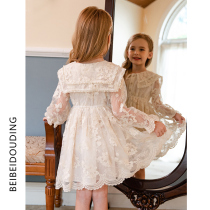  Girls  dresses spring and Autumn 2021 childrens Western princess skirt net red explosion childrens autumn female baby skirt