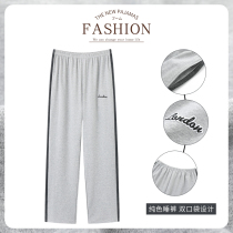  Mens pajamas Summer cotton pants casual air-conditioned pants thin spring and autumn cotton large size plus fat loose home pants