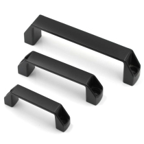 Thickened aluminum alloy black handle Drawer cabinet door handle Surface mounted industrial equipment handle Toolbox handle